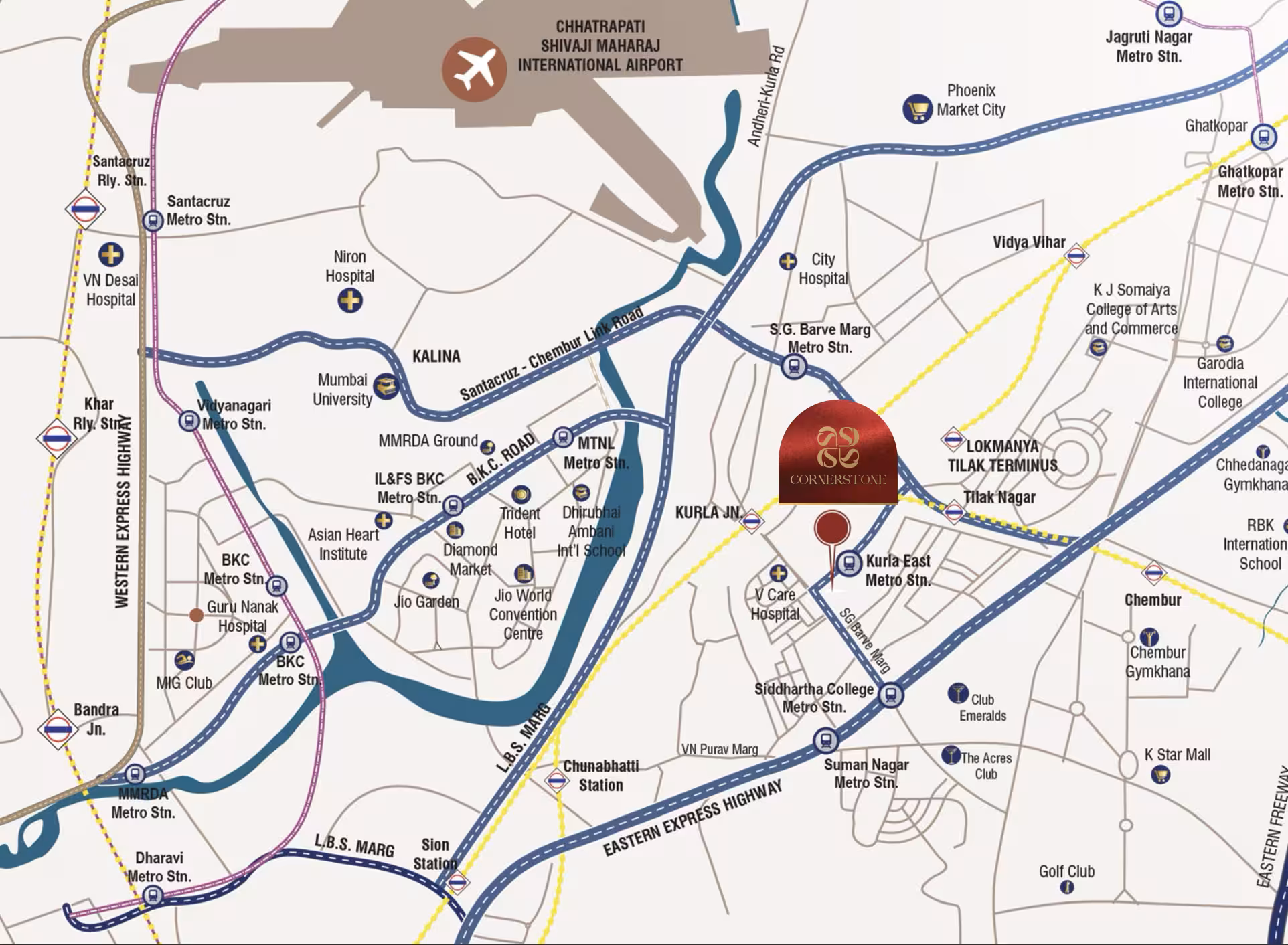 Map view of Cornerstone location in Kurla East